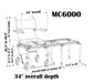 Nuprodx MC6000 Commode Tub Transfer System Mobility Chair Dimensions View