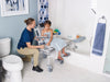 Nuprodx MC6000TiltPed Pediatric Tilt In Space Commode Tub Transfer System With Patient And Caregiver Unlock Chair To Slide View