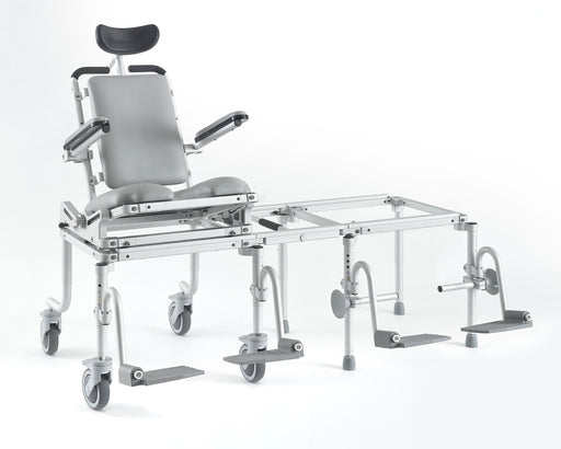 Nuprodx MC6000TiltPed Pediatric Tilt in Space Commode Chair Head Support Padded Backrest Flip Up Armrest Swing Away Footrest Tub Transfer System View