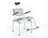 Nuprodx Multichair MC3000Tilt In Space Shower Commode Chair With Padded U Shaped Seat And Adjustable Legs In Tilted View