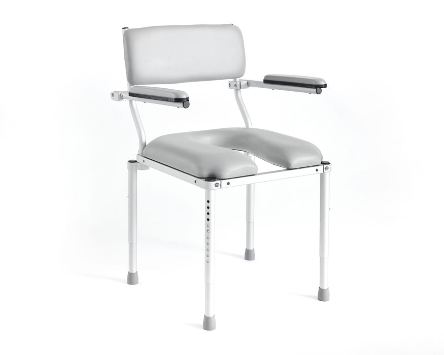 Nuprodx Multichair MC3200 Shower Commode Chair With Padded U Shaped Seat And Adjustable Legs View