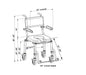 Nuprodx Multichair MC4000 Roll In Shower Commode Chair With Padded U Shaped Seat And Adjustable Legs Dimension View