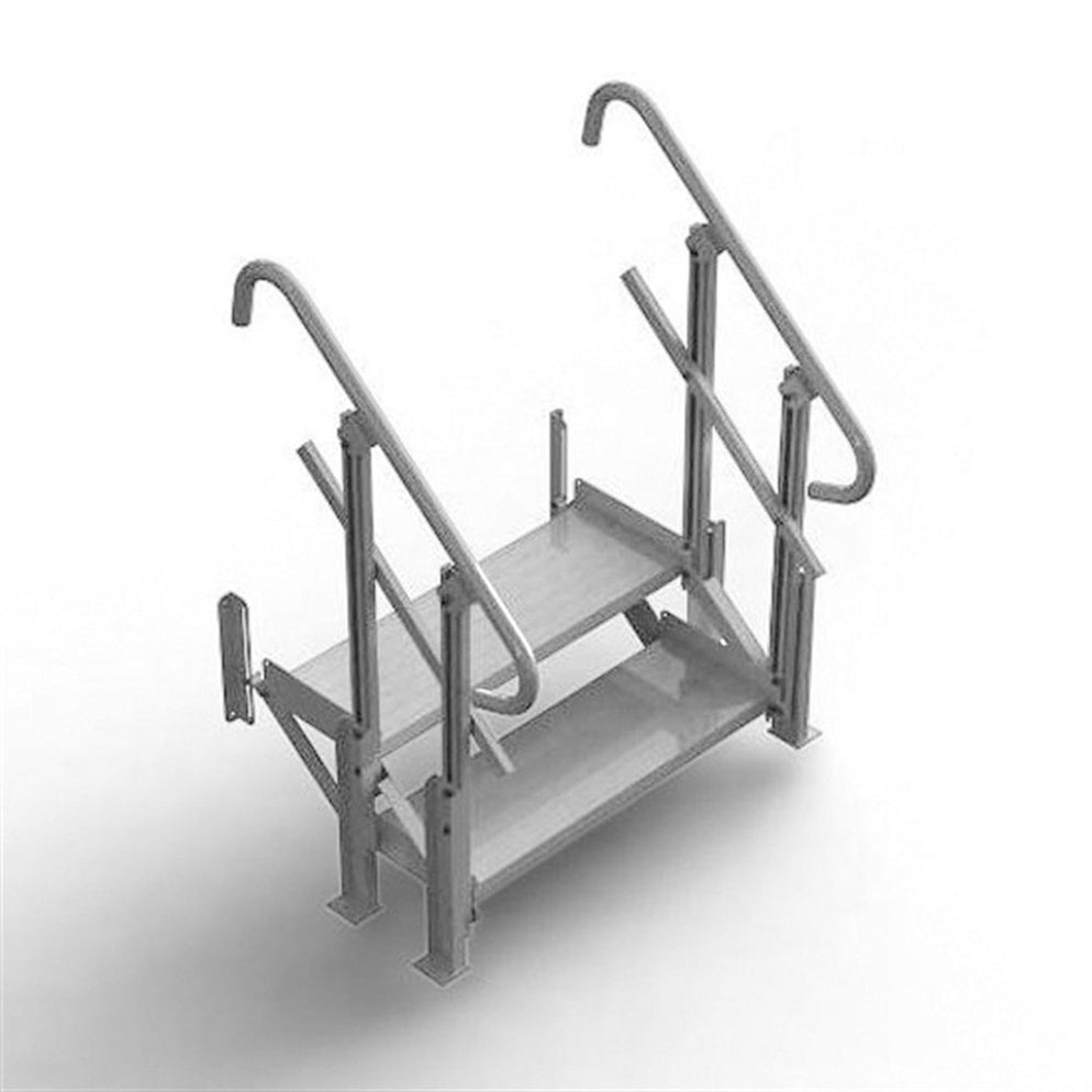 PVI | Adjustable Modular XP Aluminum Access Ramp Stair with Handrails ...