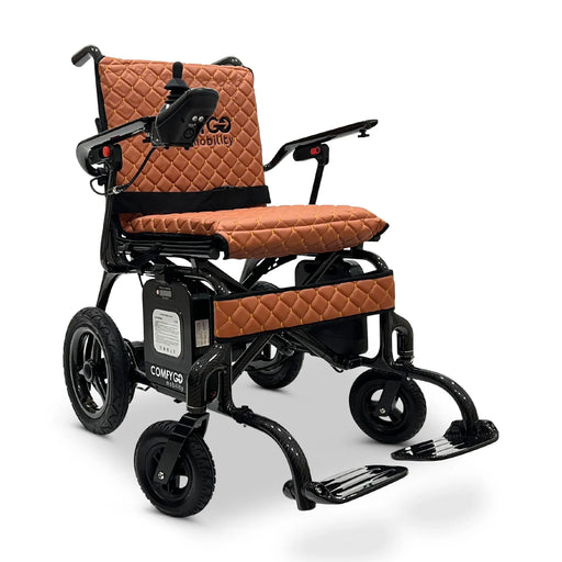 Taba ComfyGo Phoenix Carbon Fiber Electric Wheelchair With Controller Joystick And Swing Away Footrest Side View