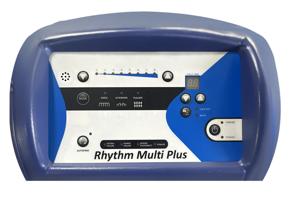 Prius Healthcare Rhythm Multi Plus Low Air Loss and Alternating Pressure Mattress System with 8 adjustable comfort settings shown