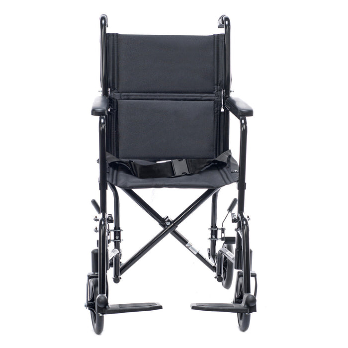 Proactive-Medical Black Astra Aluminum Transport Chair Front View