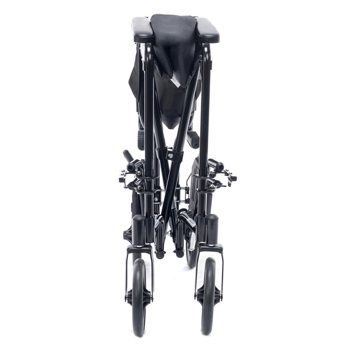 Proactive-Medical Black Astra Aluminum Transport Chair Folded View
