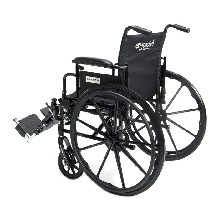 Proactive-Medical Chariot IV Ultra-Lightweight Wheelchair (K4) With Elevating Legrests Rear Side Angle View