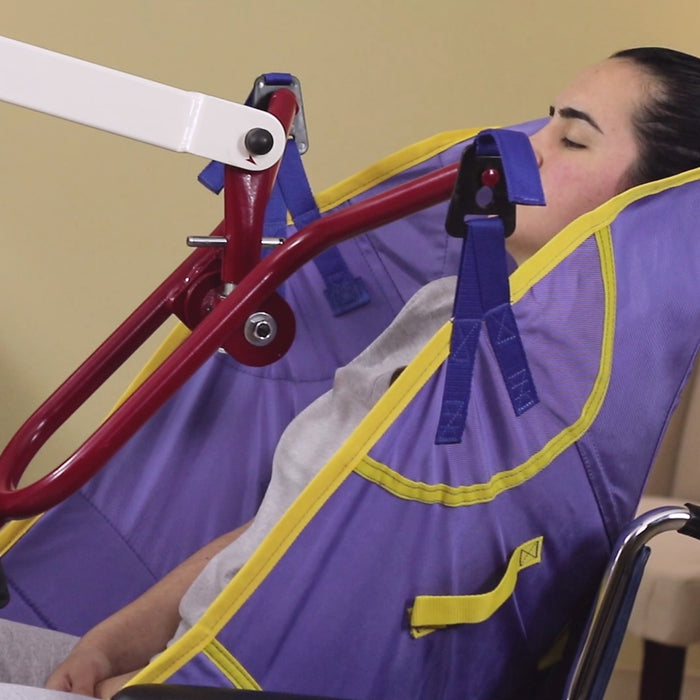 Proactive Medical Clip Sling With Padded Leg And Head Support In Use With Patient View