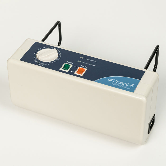 Proactive Medical Protekt® 1st Defense Redistribution Mattress Air Pump With Mounting Hook And Buttons, LED Indicator Right Side View