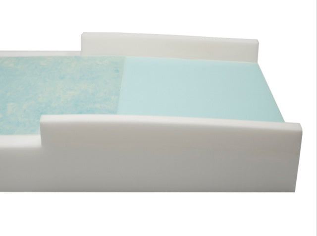 Proactive Medical Protekt® 500 Gel Infused Foam Mattress Redistribution Mattress With Raised Side Rail In Half View