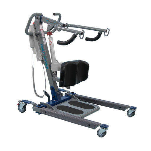 Proactive Medical Protekt® STS Compact 500 Sit to Stand Lift With Foot Plate And Knee Pads In Left Angle View