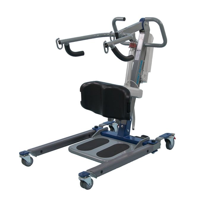 Proactive Medical Protekt® STS Compact 500 Sit to Stand Lift With Foot Plate And Knee Pads In Right Angle View