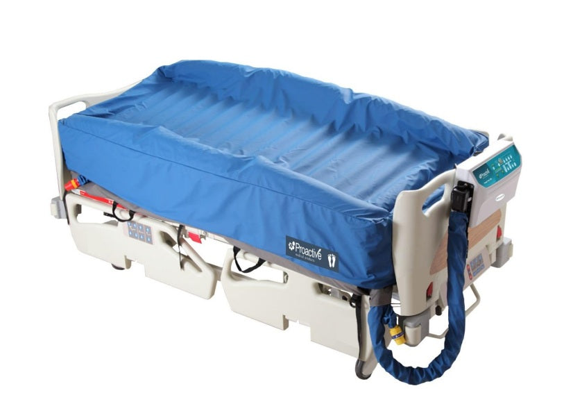 Proactive Medical Protekt Aire 7000 Alternating Pressure Air Mattress System Installed On A Hospital Bed For Pressure Relief
