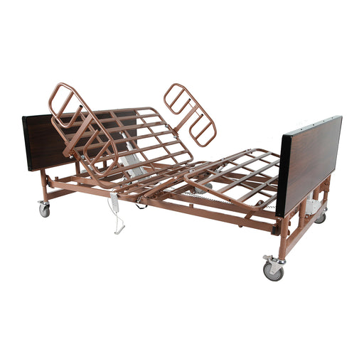 Proactive Medical Protekt Akra Bariatric Full Electric Bed In Fully Raised Position With Half Side Rails View