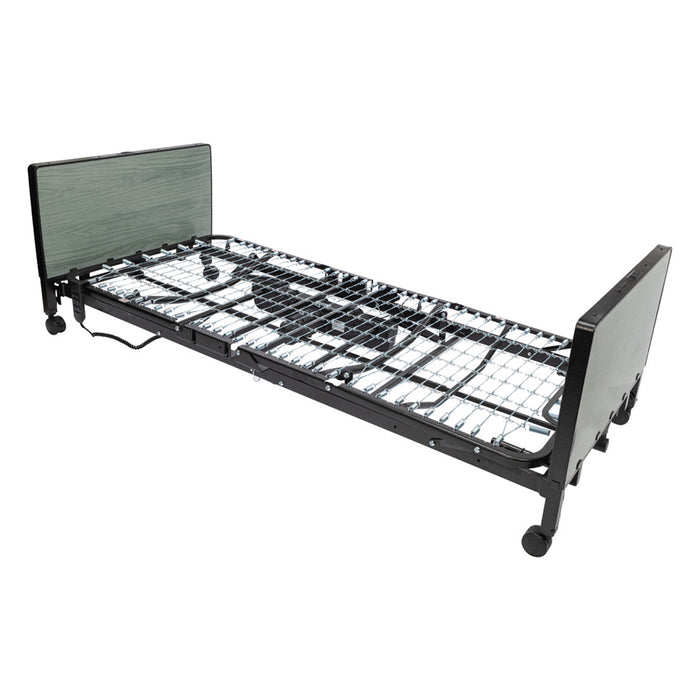 Proactive Medical Protekt Akra FE Full-Electric Low Bed Frame In Fully Flat Position Without Bed Rails.