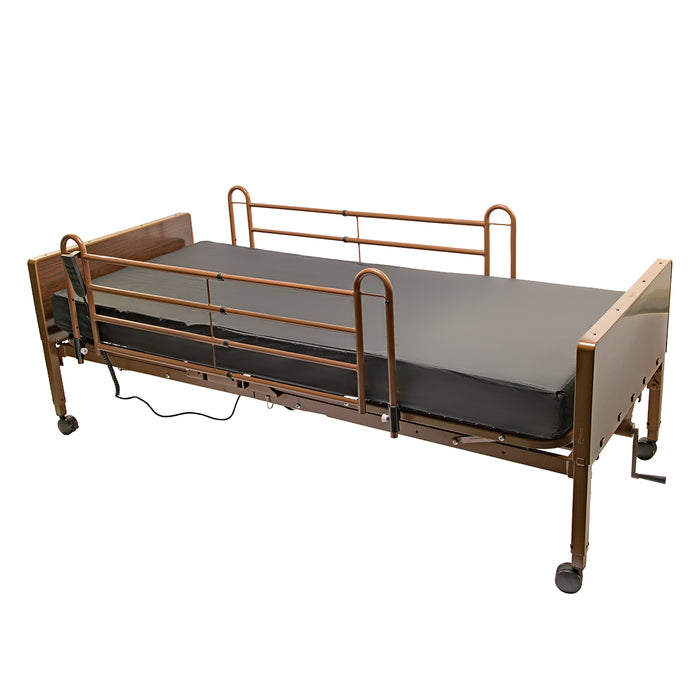 Proactive Medical Protekt Akra SE Semi Electric Bed Frame Only With Protekt 100 Foam Mattress And Full Side Rails View