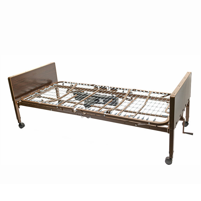 Proactive Medical Protekt Akra SE Semi Electric Bed Frame Only Without Side Rails And Hand Pendant In Fully Flat Position View