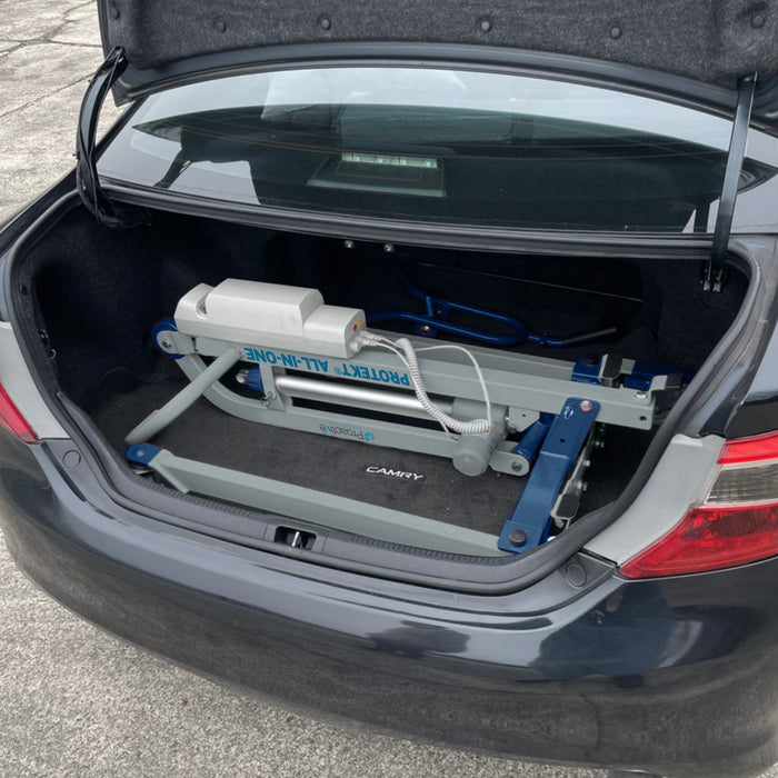 Proactive Medical Protekt® All-In-One Folding Electric Patient Lift Folded Inside Care Trunk View
