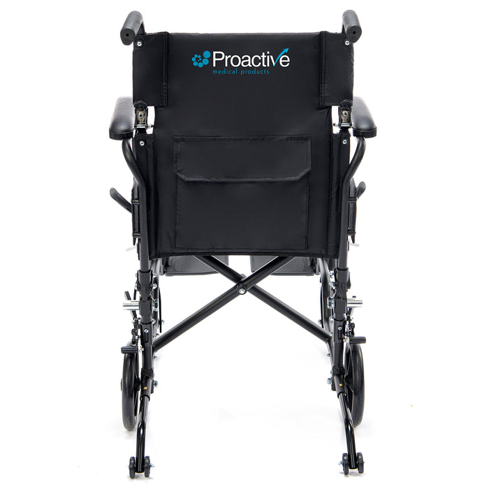 Proactive-Medical Protekt Cambria™ Transport/Wheelchair Combo In Transport Setting Rear View With Logo