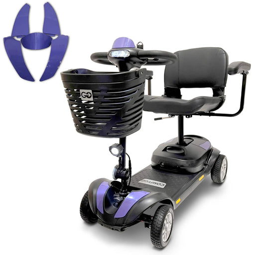 Purple ComfyGO Z-4 Portable Mobility Scooter Lightweight, Quick-Detach Design for Easy Travel and Storage 
