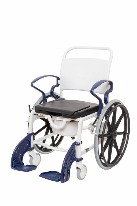Rebotec Miami Self Propelling Shower Commode Chair With Detachable Footrest with Commode Closed View