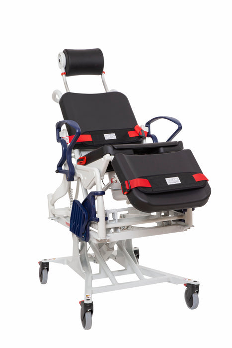 Rebotec Phoenix Height Adjustable Reclining Electric Shower Chair Front Right View