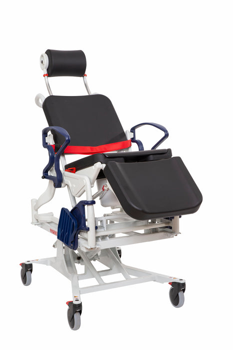 Rebotec Phoenix Height Adjustable Reclining Hydraulic Shower Chair Front Right View