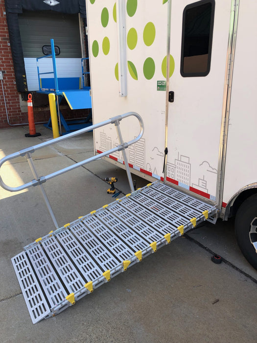 Box Roll Off Ramp Roll-A-Ramp | Standard Aluminum Wheelchair Ramp with Approach Plates ...
