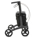 Rollz Air Carbon Rollator In Coal Black Showing A Direct Side Profile View.