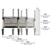 Rollz Air Carbon Rollator Diagram Detailing Product Dimensions From A Front View.