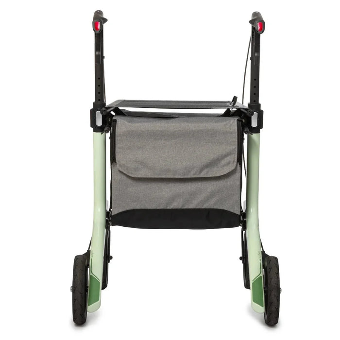 Rollz Air Carbon Rollator In Mint Green Showing A Rear Back Profile View.