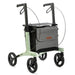 Rollz Air Carbon Rollator In Mint Green Showing A Front Side Profile View With The Brand Logo Visible.