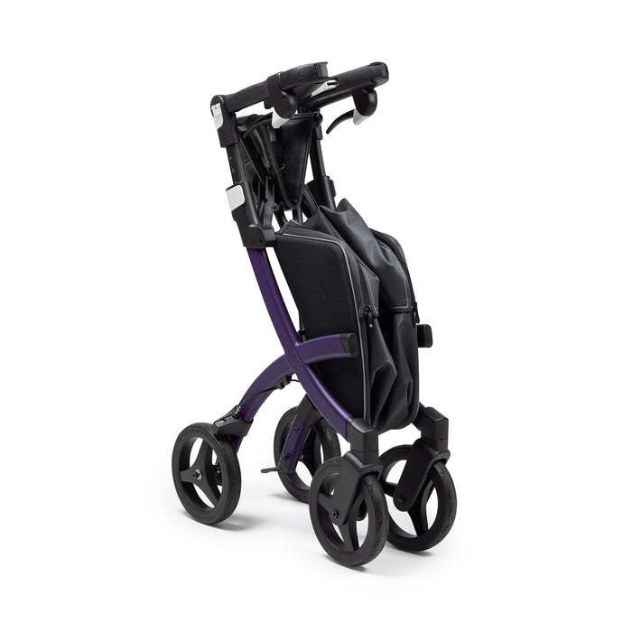 Rollz Flex Lightweight Rollator Walker With Seat With Shopping Bag Folded View
