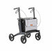 Rollz Flow Aluminum Walker In Granite Black Showing A Front Side Profile View.