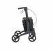 Rollz Flow Aluminum Walker In Granite Black Showing A Direct Side Profile View.