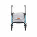 Rollz Flow Aluminum Walker In Ocean Blue Showing A Straight Front View.