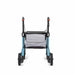 Rollz Flow Aluminum Walker In Ocean Blue Showing A Straight Rear View.