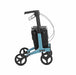 Rollz Flow Aluminum Walker In Ocean Blue Showing A Direct Side Profile View.