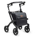 Rollz Matt Black Flex Lightweight Rollator Walker With Seat With Shopping Bag View