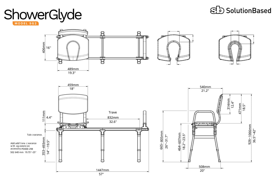 Solution Based | ShowerGlyde Sliding Transfer Bench