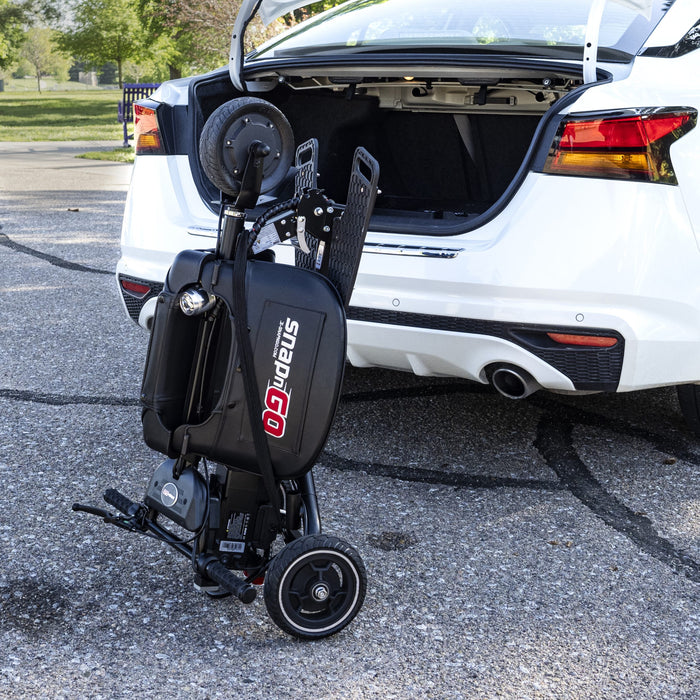 SNAPnGO Mobility Scooter Sport Edition Folded Ready To Load In The Car Trunk View