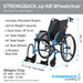 Strongback Mobility Comfort: 24+AB Wheelchair Lightweight, Ergonomic Design for Superior Comfort and Control, Features of measures