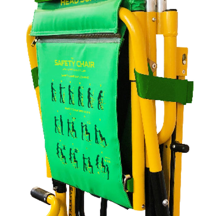 SGreen Safety Chair EV 7000 Bariatric Non Bariatric Emergency Evacuation Chair Adjustable Self Braking Tracks Feature Detail Back Image