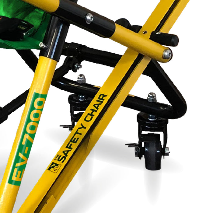 Green Safety Chair EV 7000 Bariatric Non Bariatric Emergency Evacuation Chair Adjustable Self Braking Tracks Castor Wheels Image