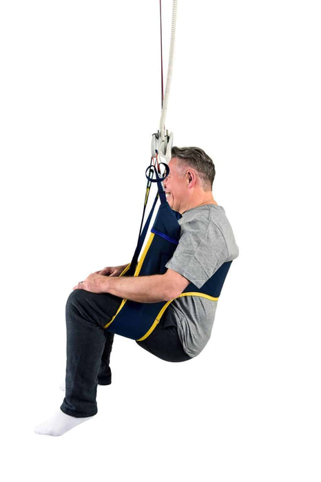 Savaria Dual Access Sling Toileting Sling for Ceiling Lift With Commode Access, Padded Support, and Lower Garment Accessibility In Side View