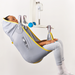 Savaria High Easy Sling with Clip Attachments Full-Body Patient Transfer Sling with Head Support for Safe, Hygienic Home And Healthcare Transfers In Side View
