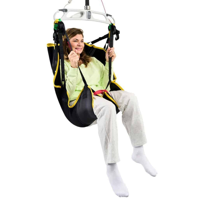 Savaria In-Situ Deluxe Leg And Head Support Full-Body Transfer Sling With Divided Leg Support In Diagonal View
