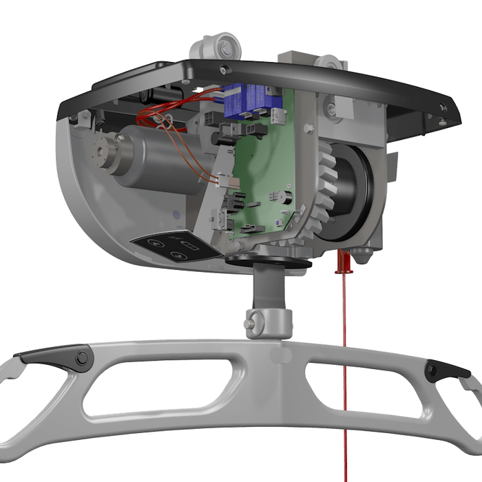 Savaria M-Series Essential Lithium-Ion Ceiling Lift With FastTrack Installation And SureClip Safety Features With Inside Image