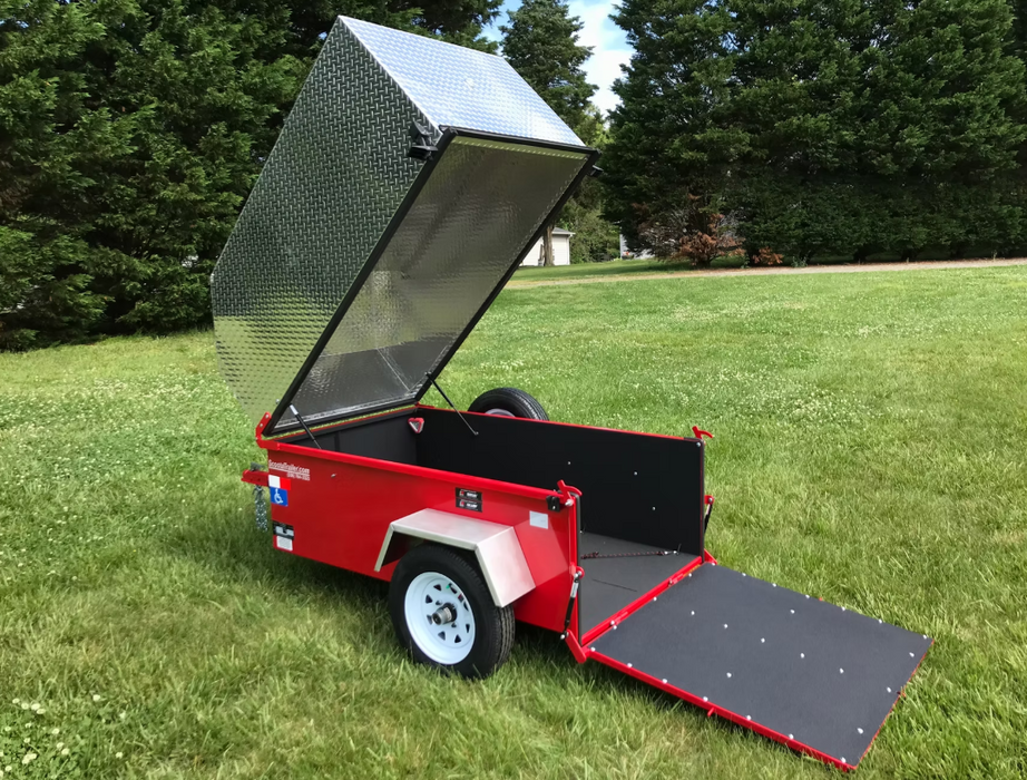 ScootaTrailerXL with Top and Rubber Photo Open